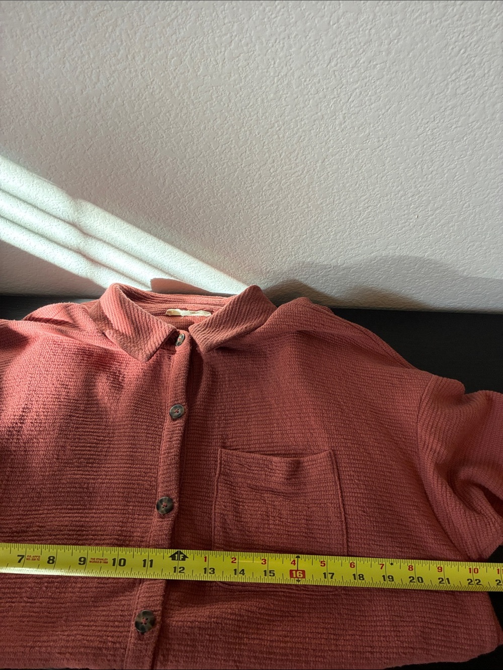 Women’s Madewell Rust Textured Waffle Button-Front Knit Shirt/Jacket - Picture 7 of 8